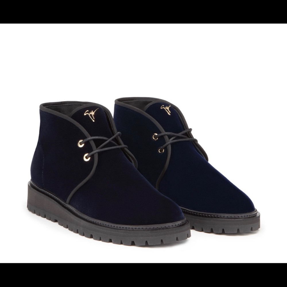 Giuseppe Blue Suede Booties 39.5